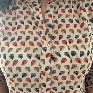 Owl design blouse